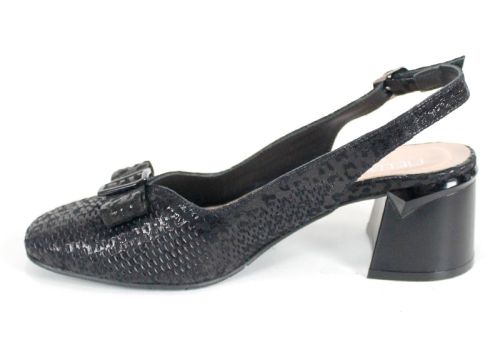 Sandale damă Riva Plain din piele naturală cu călcâi deschis și toc lat