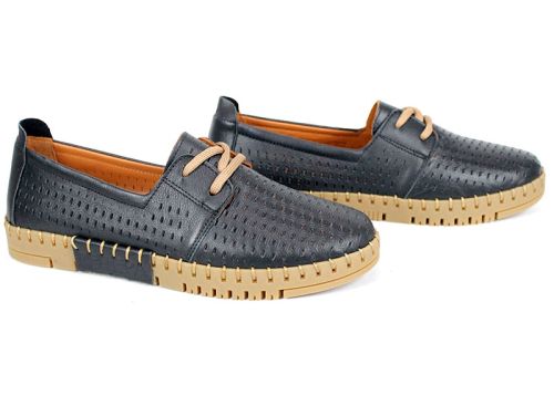 Pantofi de vară pentru damă Metro Walk din piele naturală perforată