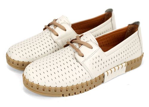 Metro Walk – pantofi de vară damă din piele naturală bej