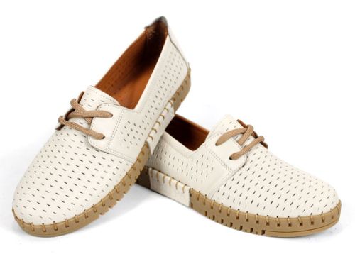 Pantofi damă bej Metro Walk cu branț și căptușeală din piele