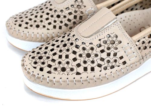 Mira Flow Beige – pantofi damă de vară din piele naturală
