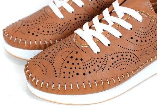 Luna Soft – pantofi de vară pentru femei din piele naturală, maro deschis