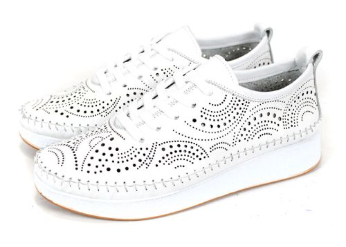 Luna Soft – pantofi de vară pentru damă din piele naturală albă