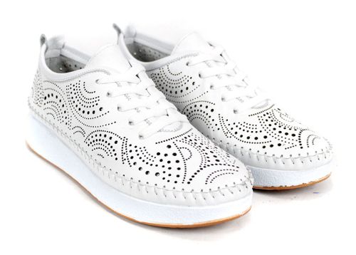 Luna Soft – pantofi de vară pentru damă din piele naturală albă