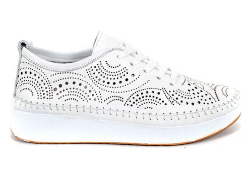 Luna Soft – pantofi de vară pentru damă din piele naturală albă