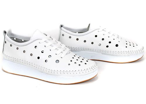 Elia Move – pantofi de vară albi din piele naturală pentru femei