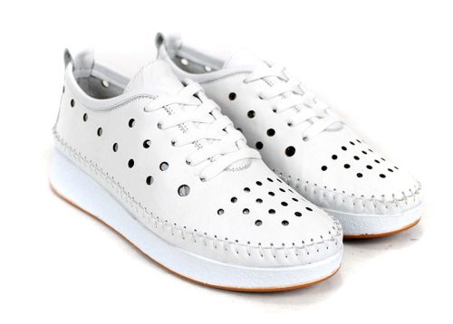 Elia Move – pantofi de vară albi din piele naturală pentru femei