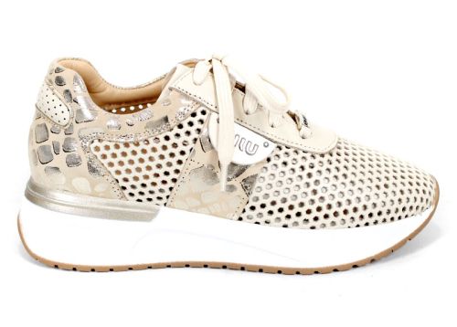 Sneakers damă Soft Edge bej din piele naturală, perforați