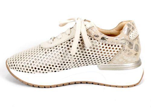 Sneakers damă Soft Edge bej din piele naturală, perforați