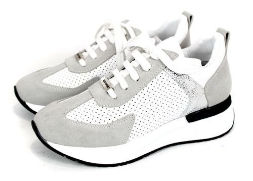 Alba Step – pantofi sport damă din piele naturală albă