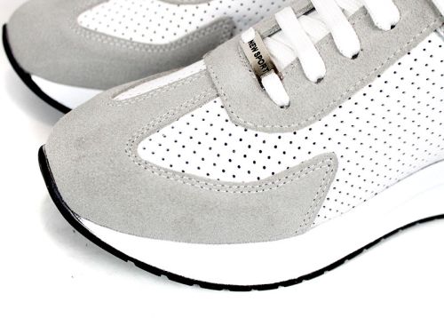 Alba Step – pantofi sport damă din piele naturală albă