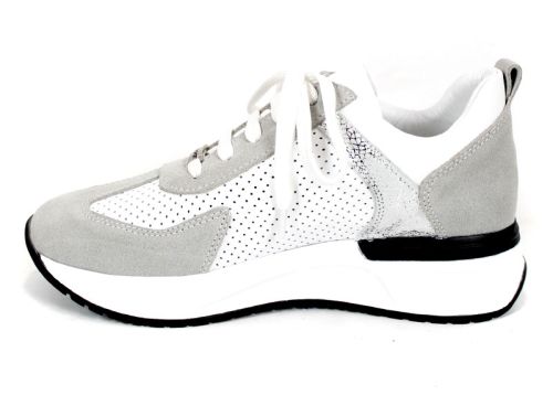 Alba Step – pantofi sport damă din piele naturală albă