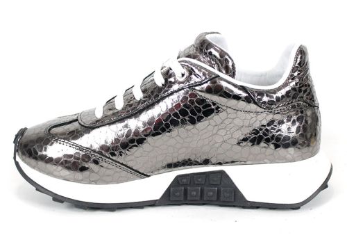 Sunny Pace – pantofi sport damă din piele naturală, culoare platină