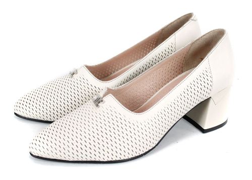 Civella – pantofi damă eleganți de vară din piele naturală perforată