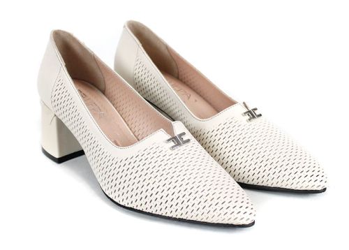 Civella – pantofi damă eleganți de vară din piele naturală perforată