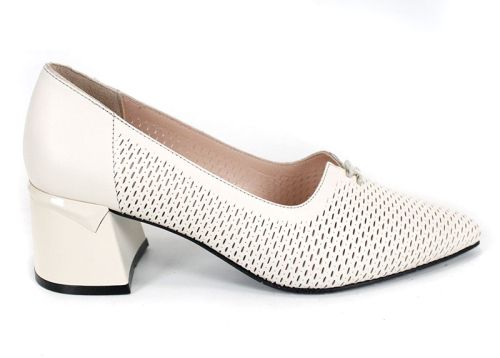 Civella – pantofi damă eleganți de vară din piele naturală perforată