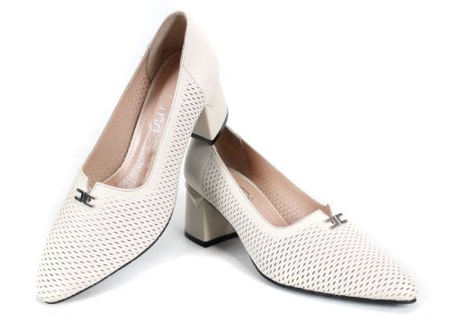 Civella – pantofi damă eleganți de vară din piele naturală perforată