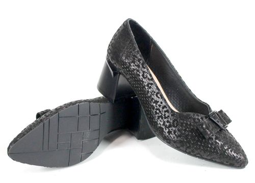 Mirela One – pantofi eleganți de damă din piele naturală cu textură reliefată