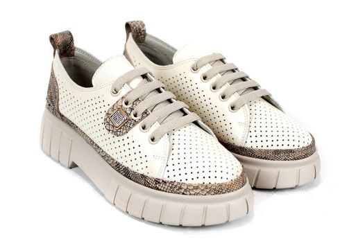 Nova Grace – pantofi de damă din lac natural perforat