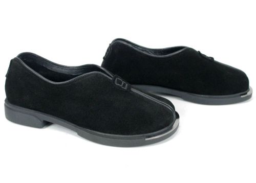 pantofi dama Elara Style din velur natural negru