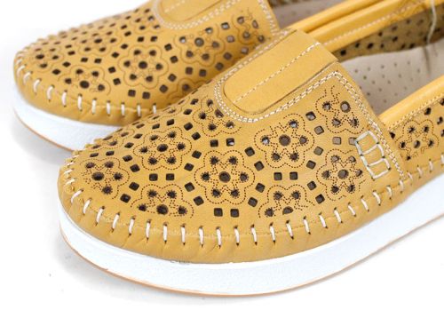 Mira Flow – pantofi damă de vară din piele naturală culoare muștar