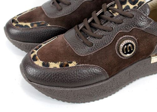 Vela Form – sneakers damă din piele naturală și velur maro