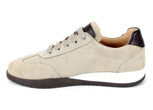 Lumera Style – sneakers damă retro din velur natural culoare vizon