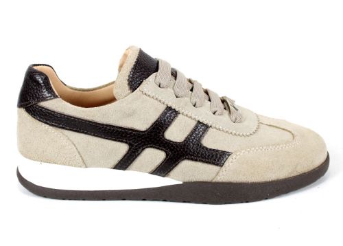 Lumera Style – sneakers damă retro din velur natural culoare vizon