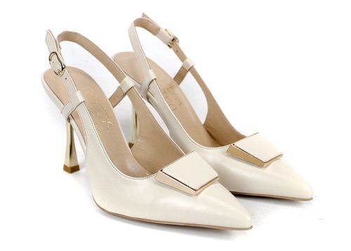 Velora Muse – sandale elegante damă din piele naturală culoare crem