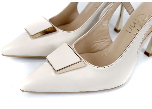 sandale dama cu varf inchis Velora Muse piele naturala