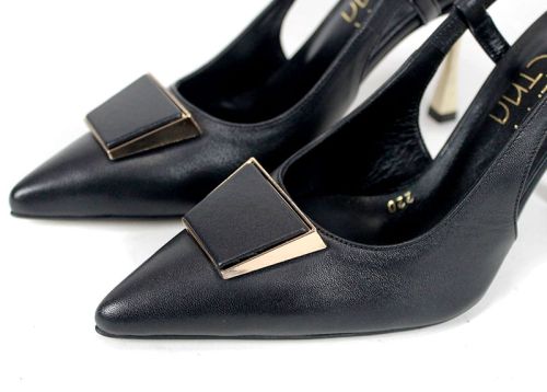 sandale dama cu varf inchis Velora Muse negru