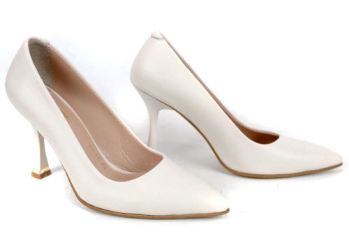 pantofi dama stiletto Metro Bloom piele naturala crem