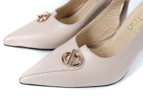 sandale dama toc mediu Sienna Flow varf inchis