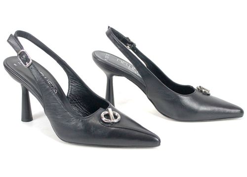 sandale dama elegante Sienna Flow piele naturala neagra