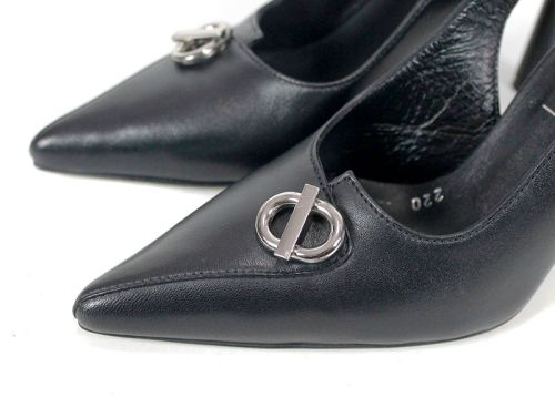 sandale dama toc mediu Sienna Flow varf inchis