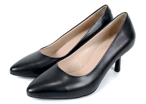 Orlena Vivo – pantofi damă stiletto din piele naturală neagră