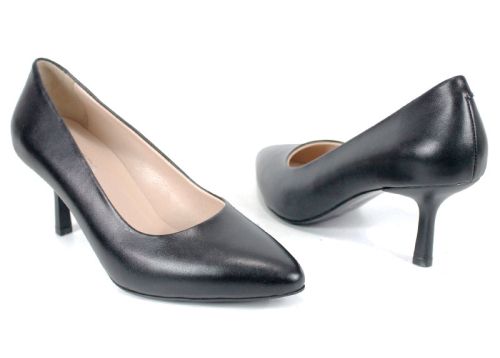 pantofi dama stiletto negri piele naturala