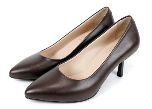 Orlena Vivo – pantofi stiletto damă din piele naturală maro închis