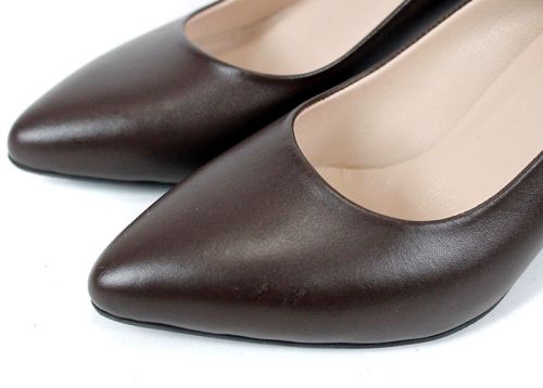 Orlena Vivo – pantofi stiletto damă din piele naturală maro închis
