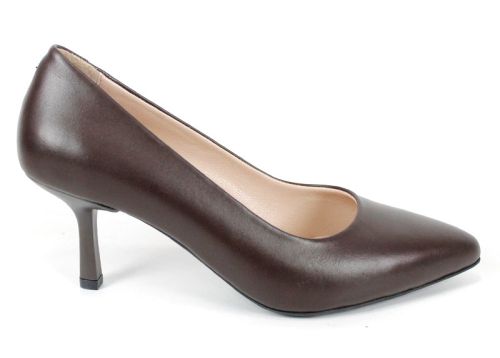 Pantofi stiletto damă Orlena Vivo din piele naturală maro închis
