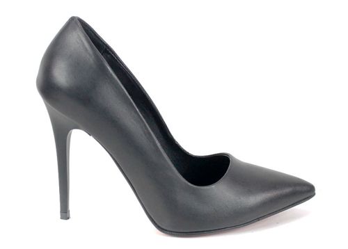 Celina Porto – Pantofi stiletto dama din piele naturală negri mat