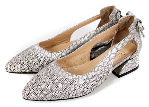 Aria Flow – pantofi damă din piele naturală perforată cu decupaje laterale