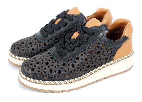Bellora Vita – pantofi damă din piele naturală perforată, negri