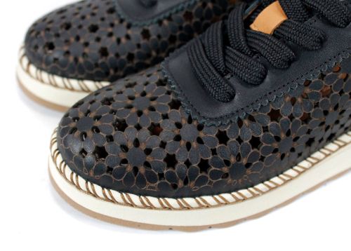 Bellora Vita – pantofi damă din piele naturală perforată, negri