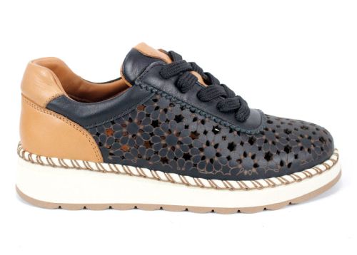 Bellora Vita – pantofi damă din piele naturală perforată, negri