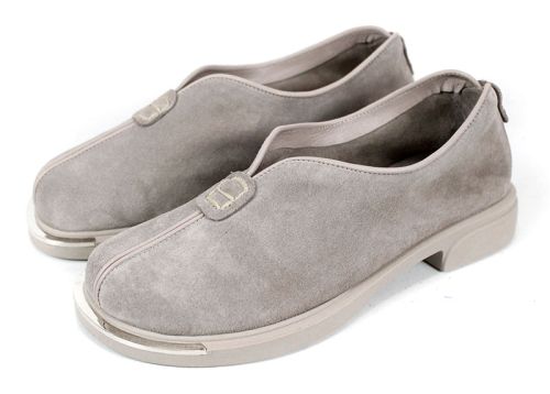 Elara Style – pantofi dama din velur moale in nuanta vizon