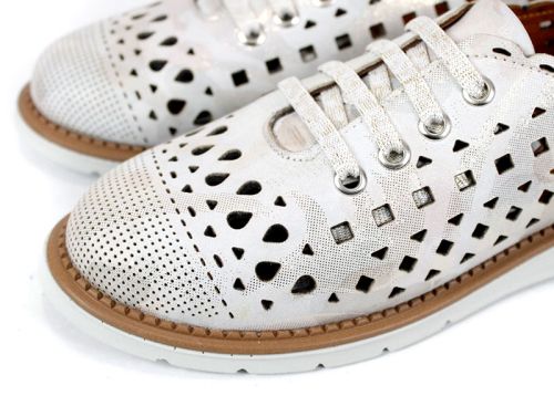 Pantofi de vara moi de dama din piele naturala de culoare gri deschis - Model Agora.