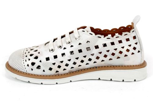 Pantofi de vara moi de dama din piele naturala de culoare gri deschis - Model Agora.