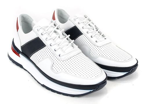 pantofi barbati albi piele naturala Porto Vento