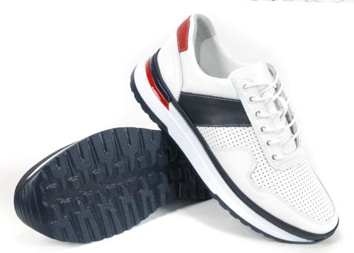 pantofi sport barbati perforati albi